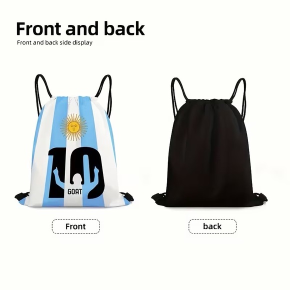 Blue & White GOAT Drawstring Backpack - Picture 3 of 7
